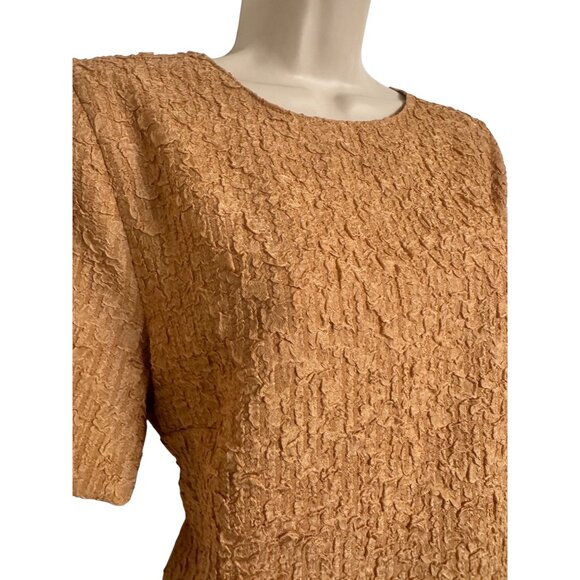 Melloday Clothing Textured Peachy Brown Size Small Blouse NWT $52 - Picture 4 of 7